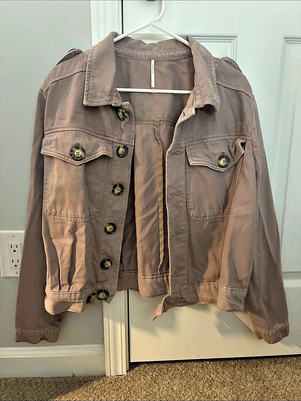 Free People We The Free Marlo Surplus Jacket Utility Jacket Brown Large